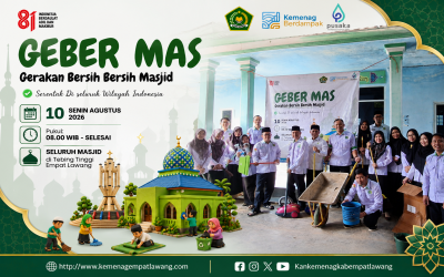 Perkuat Gotong Royong dan Keteladanan kemenag Empat Lawang Bergerak Bersama Lewat GEBER MAS (Gerakan Bersih Bersih Masjid)